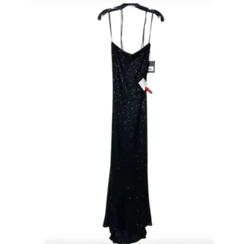 MAC DUGGAL Dress Size 10 Evening Gown NEW Sequin Black Stretch Sequin FLAW - Picture 4 of 8